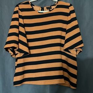 Black and brown top blouse